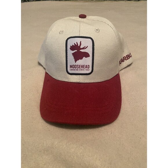 Moosehead Hat Beer Karbon Snap Back White Red - Picture 1 of 9